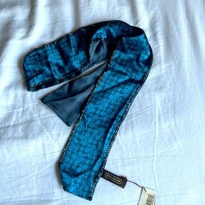 COACH blue silk scarf/neck wrap with sequin detail